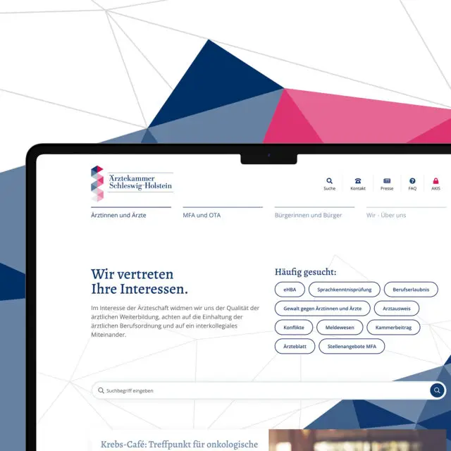 Vorschau der Ärztekammer SH Website