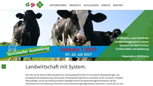 Webseite für dsp Agrosoft