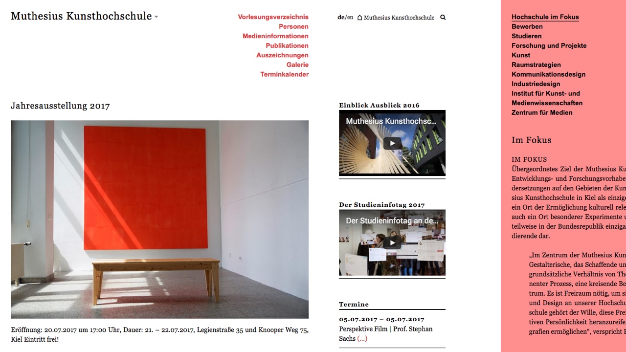 Jahresausstellung 2017 der Muthesius Kunsthochschule