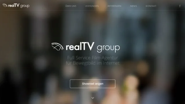 Header-Bereich der realTV Group Website