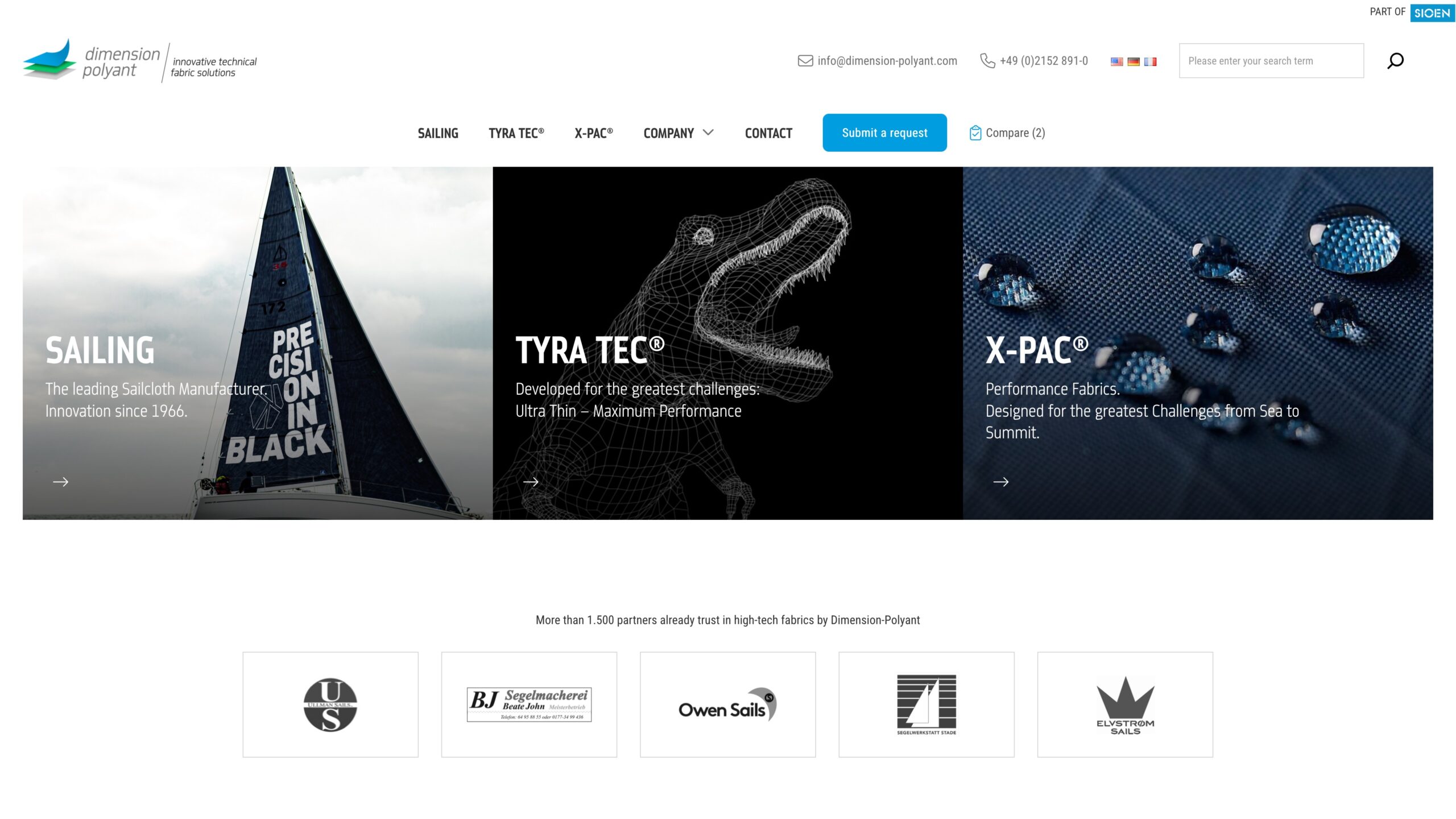 Vorschau der Dimension Polyant Unternehmenswebsite