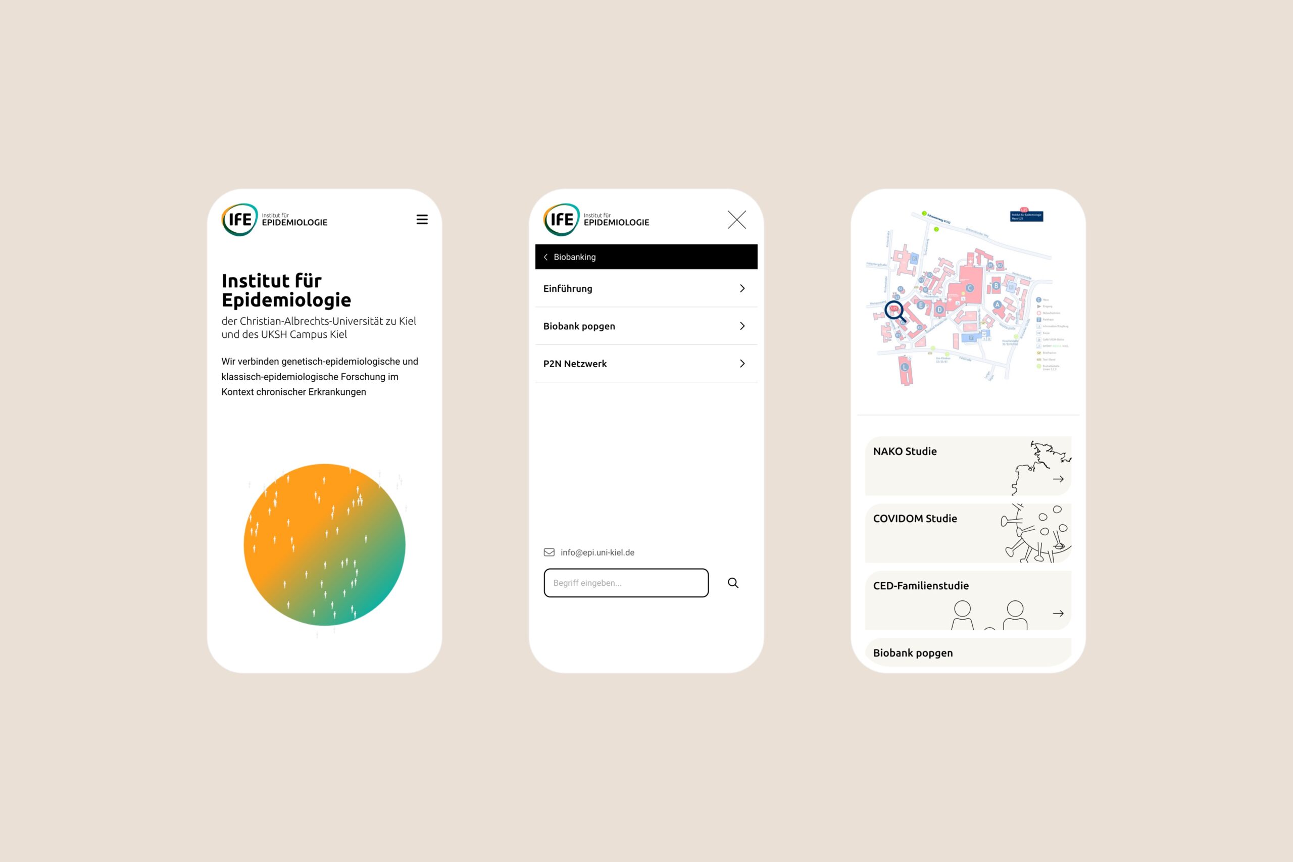 Responsive Layouts der Instituts Website