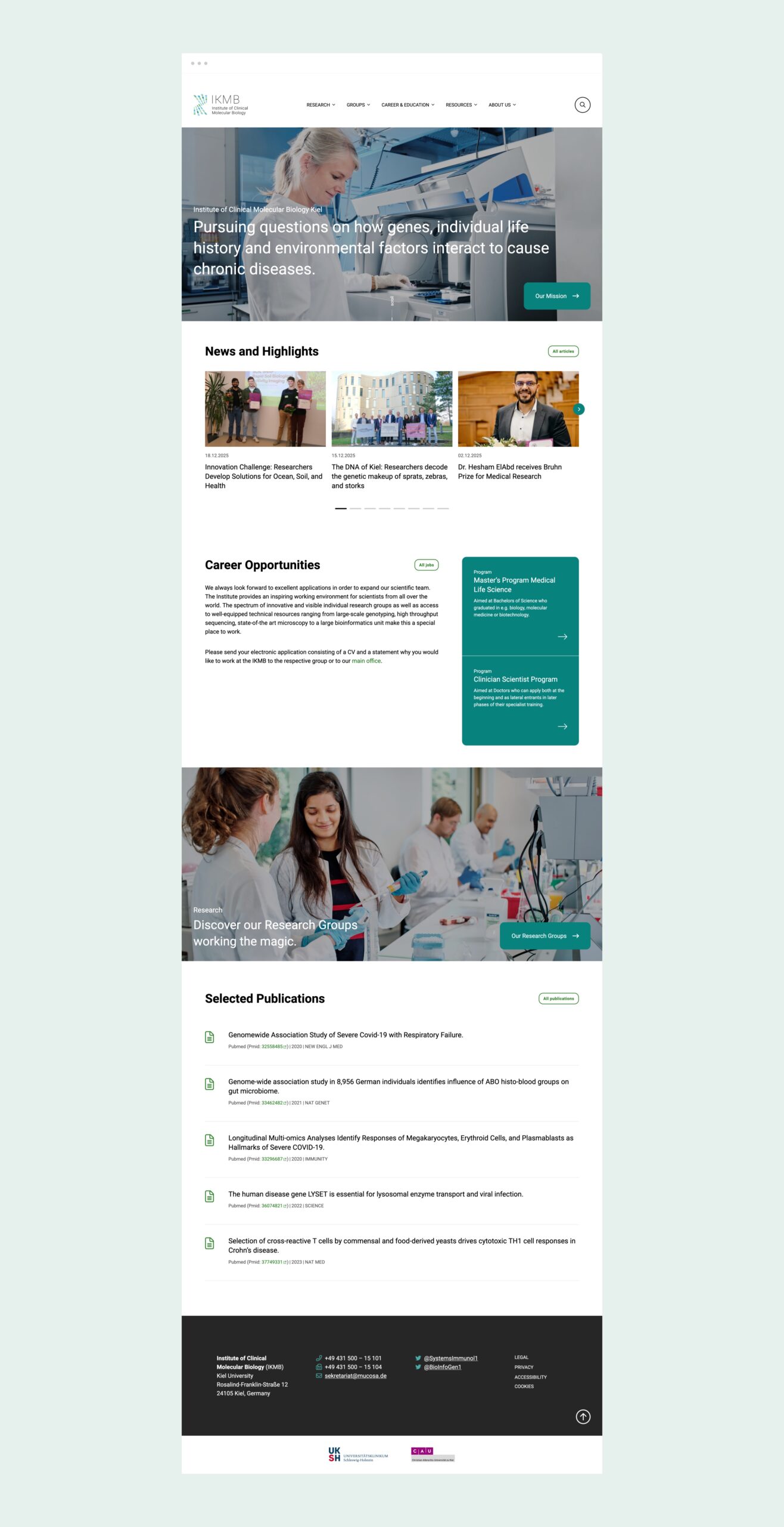 Gesamtansicht Startseite