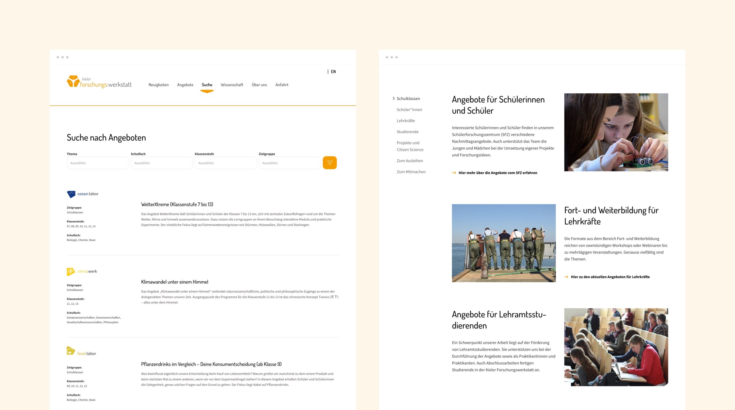 Beispiele von Inhaltsbereichen