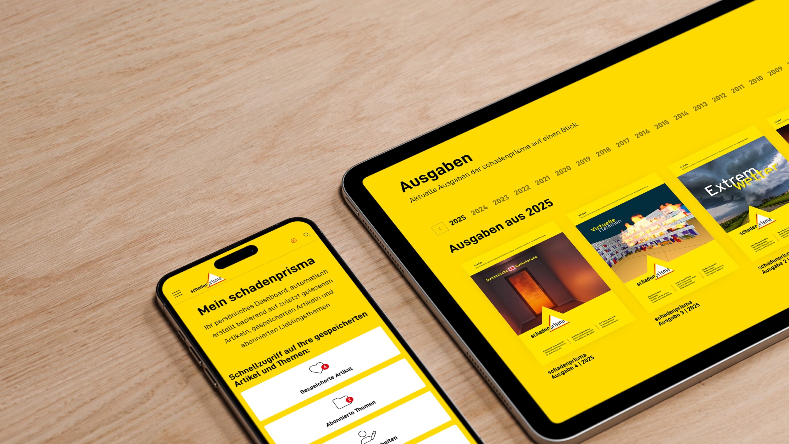Vorschau des schadenprisma Online-Portals