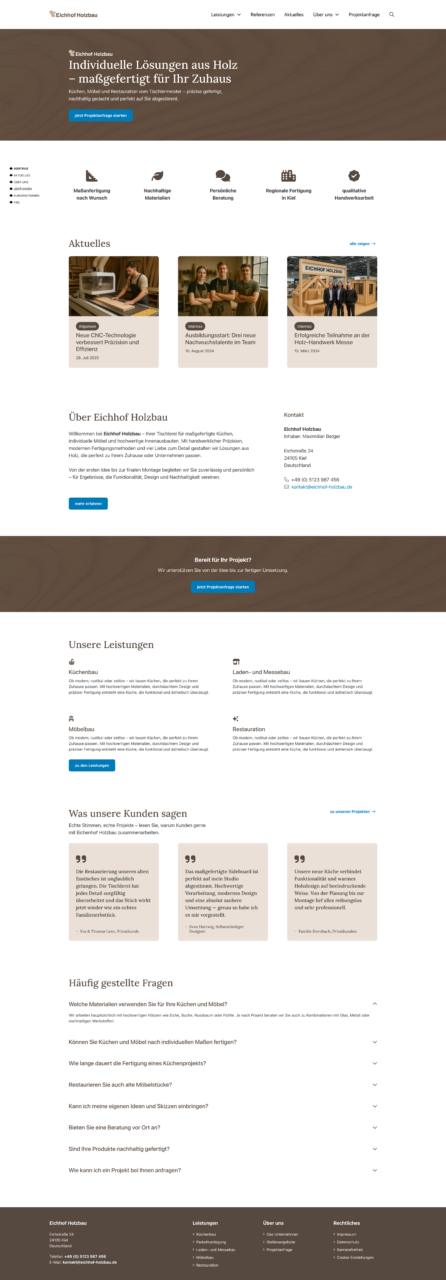 Startseite der Handwerk-Demo