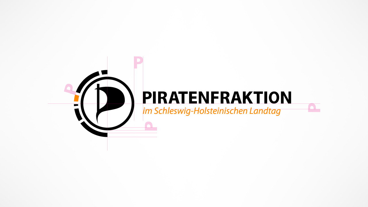 Piratenfraktion Schleswig Holstein – Gestaltung des Logos basierend auf den Sitzen im Landtag
